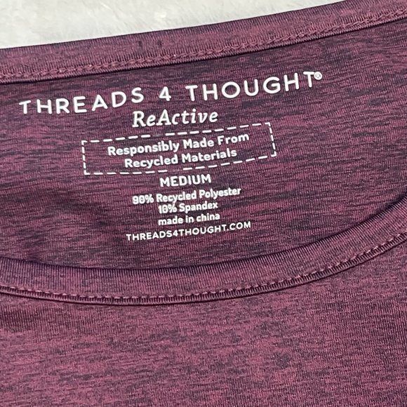 Threads 4 Thought Women's Maroon ReActive Long Sleeve Athletic Shirt Size Medium - Picture 3 of 9